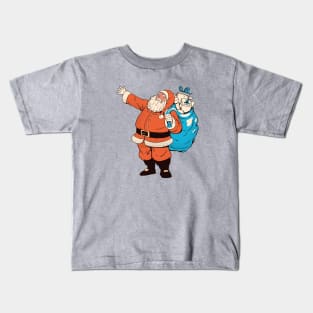 Vintage Santa Claus Christmas Illustration Kids T-Shirt